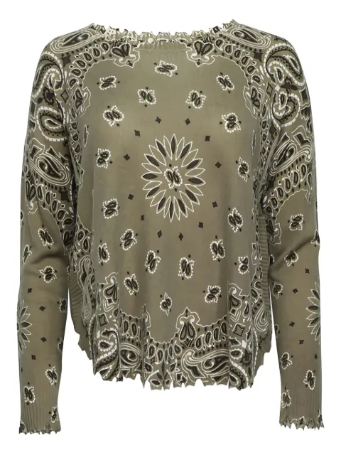 kujten bandana-print frayed-hem top