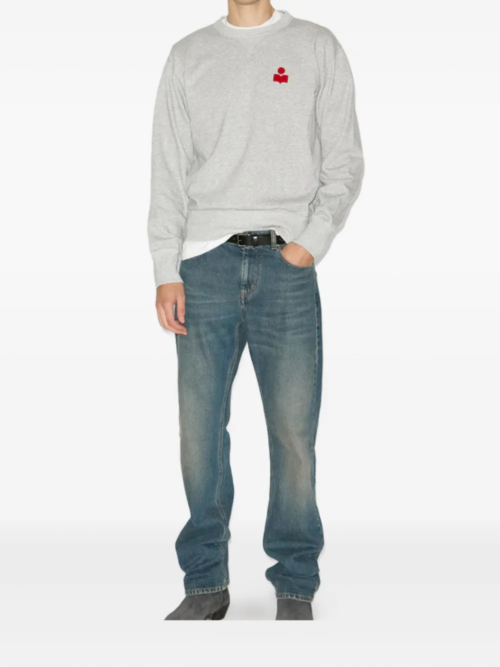 ISABEL MARANT logo-embroidery sweatshirt - Grijs