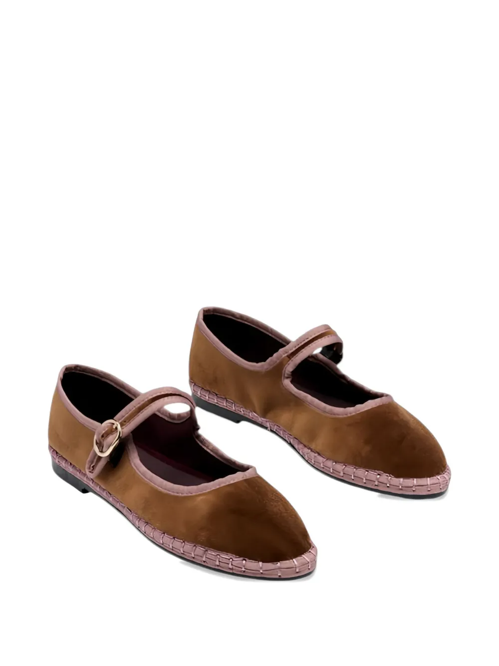 FLABELUS Balthasar velvet buckle mary janes - Bruin