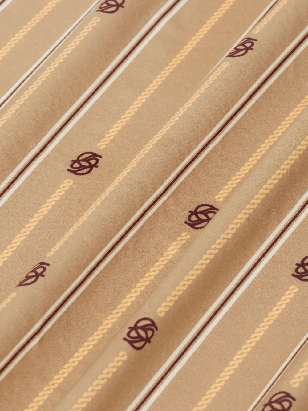 Drôle De Monsieur Gestreepte sjaal met logo Bruin