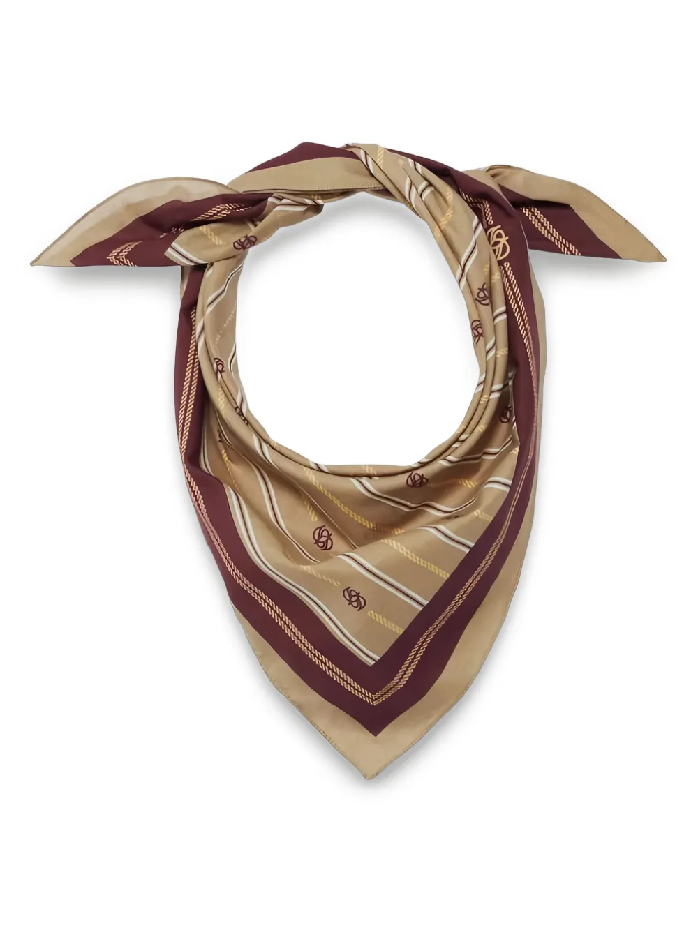 Drôle De Monsieur striped logo scarf - Bruin