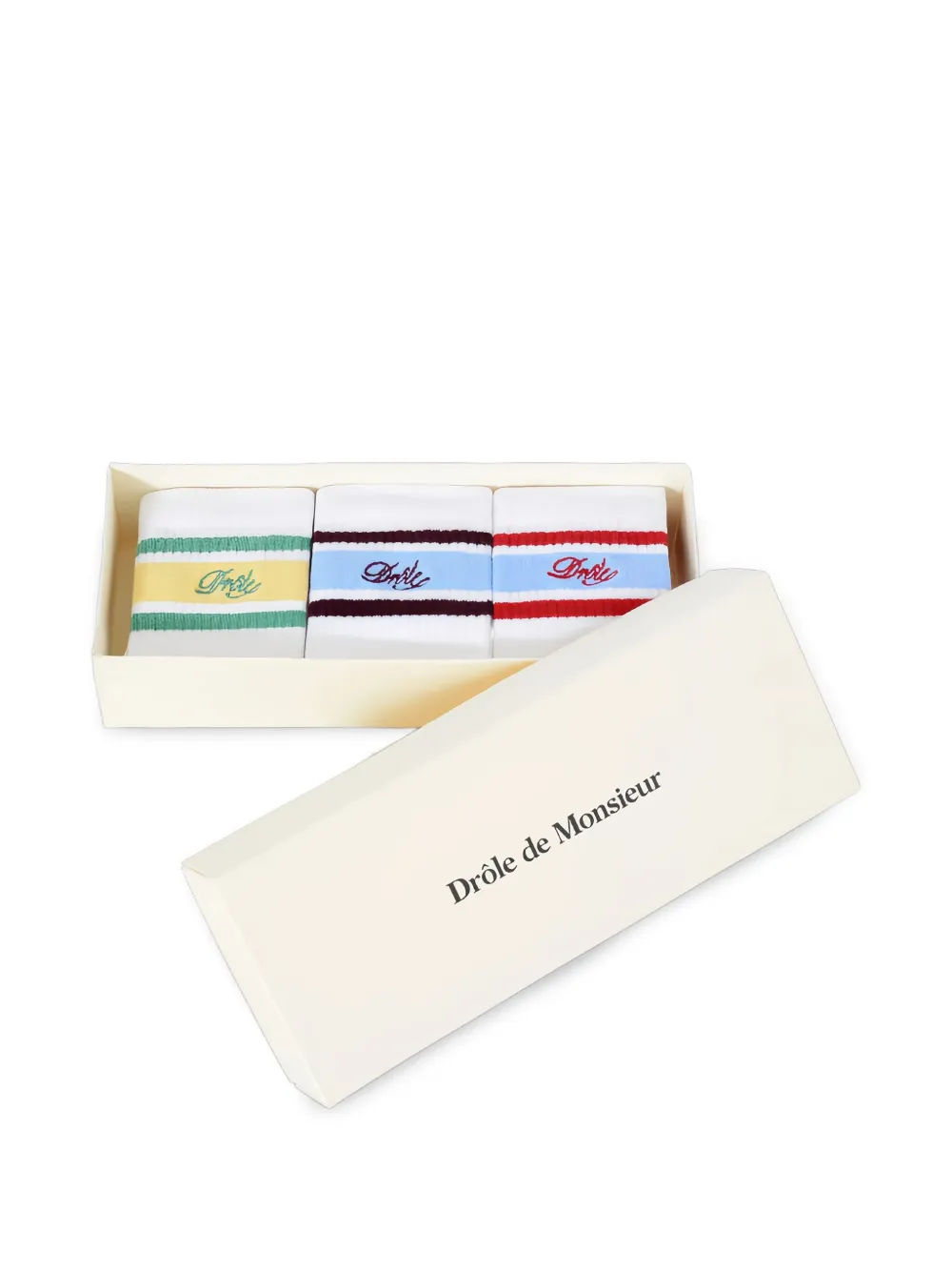 Drôle De Monsieur stripe set-of-three socks | Image 2