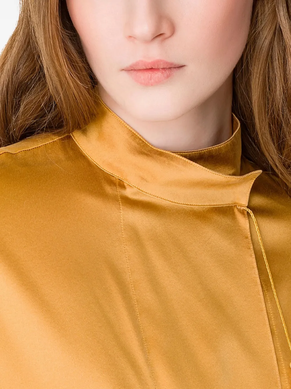 Forte tassel-neck blouse Geel