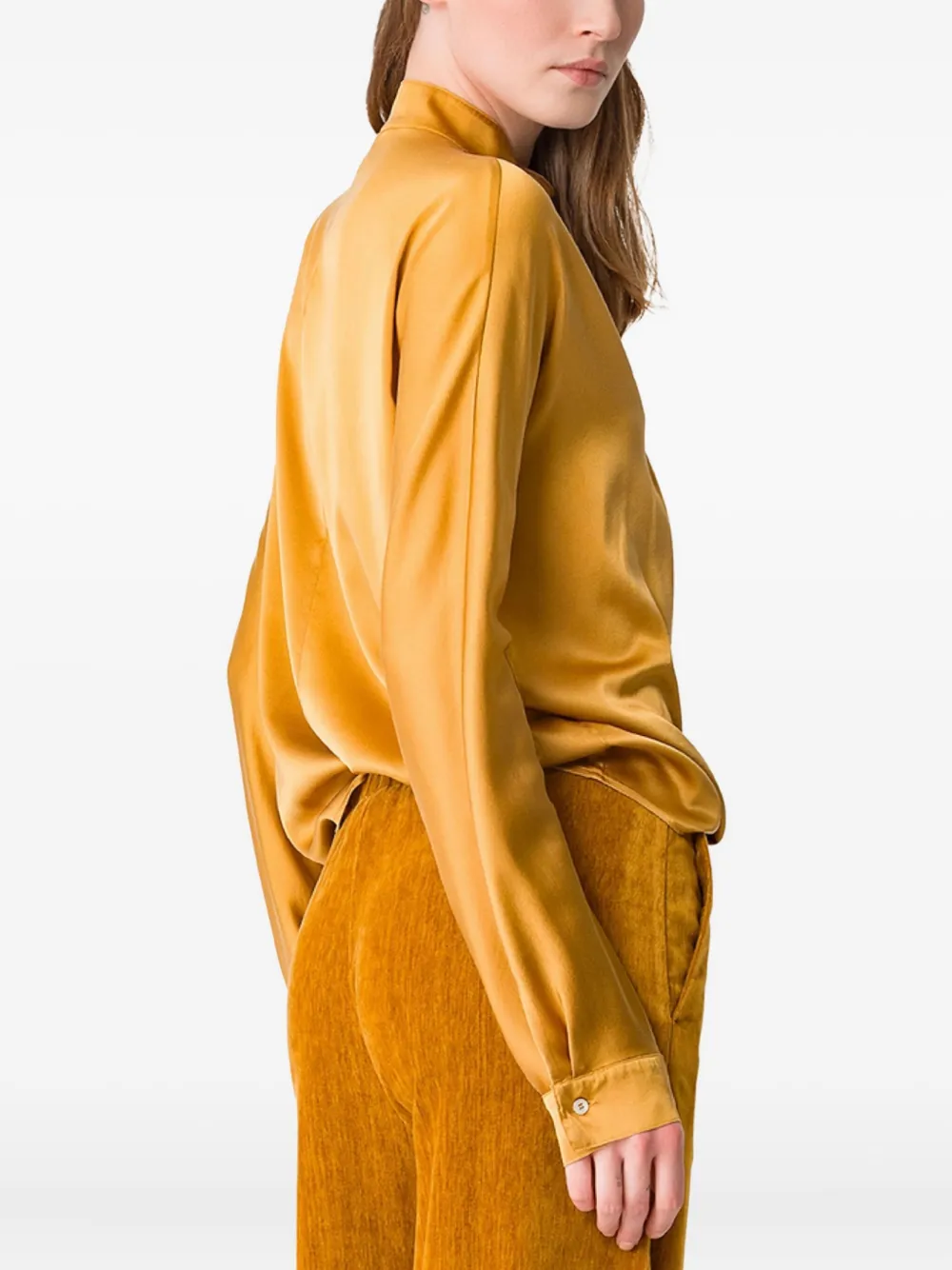 Forte tassel-neck blouse Geel