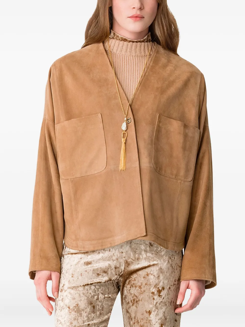 Forte suede patch-pockets jacket Bruin