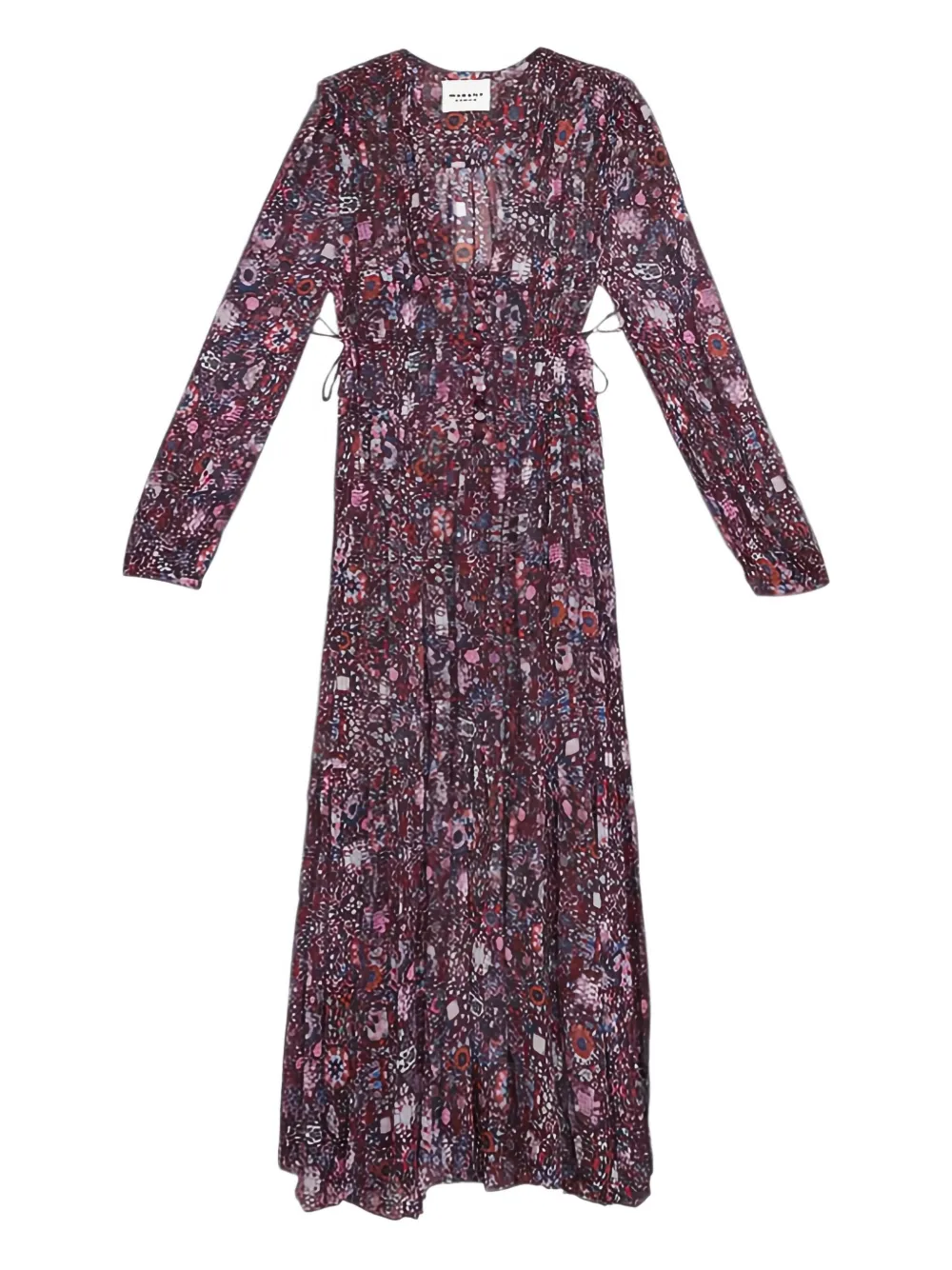 Isabel Marant Briane Printed Long-sleeve Maxi Dress In Multi