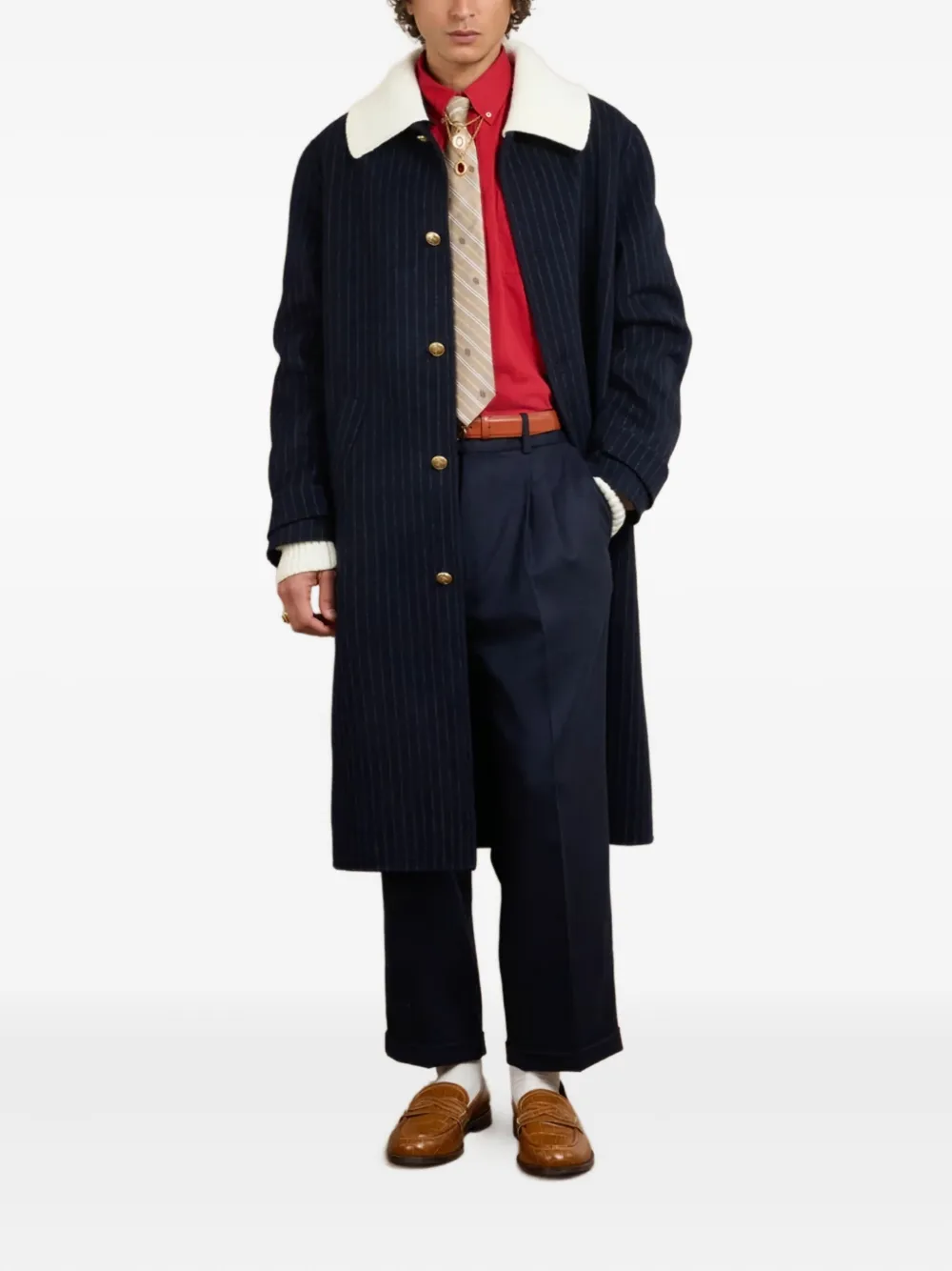 Drôle De Monsieur Le Manteau Pinstripes coat | Single Breasted Coats | Image 2