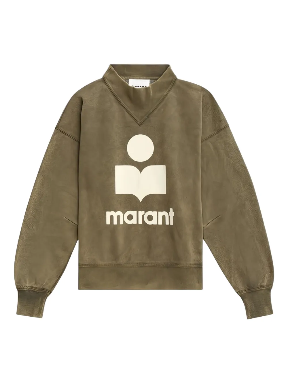 ISABEL MARANT logo-print mock-neck sweatshirt Groen