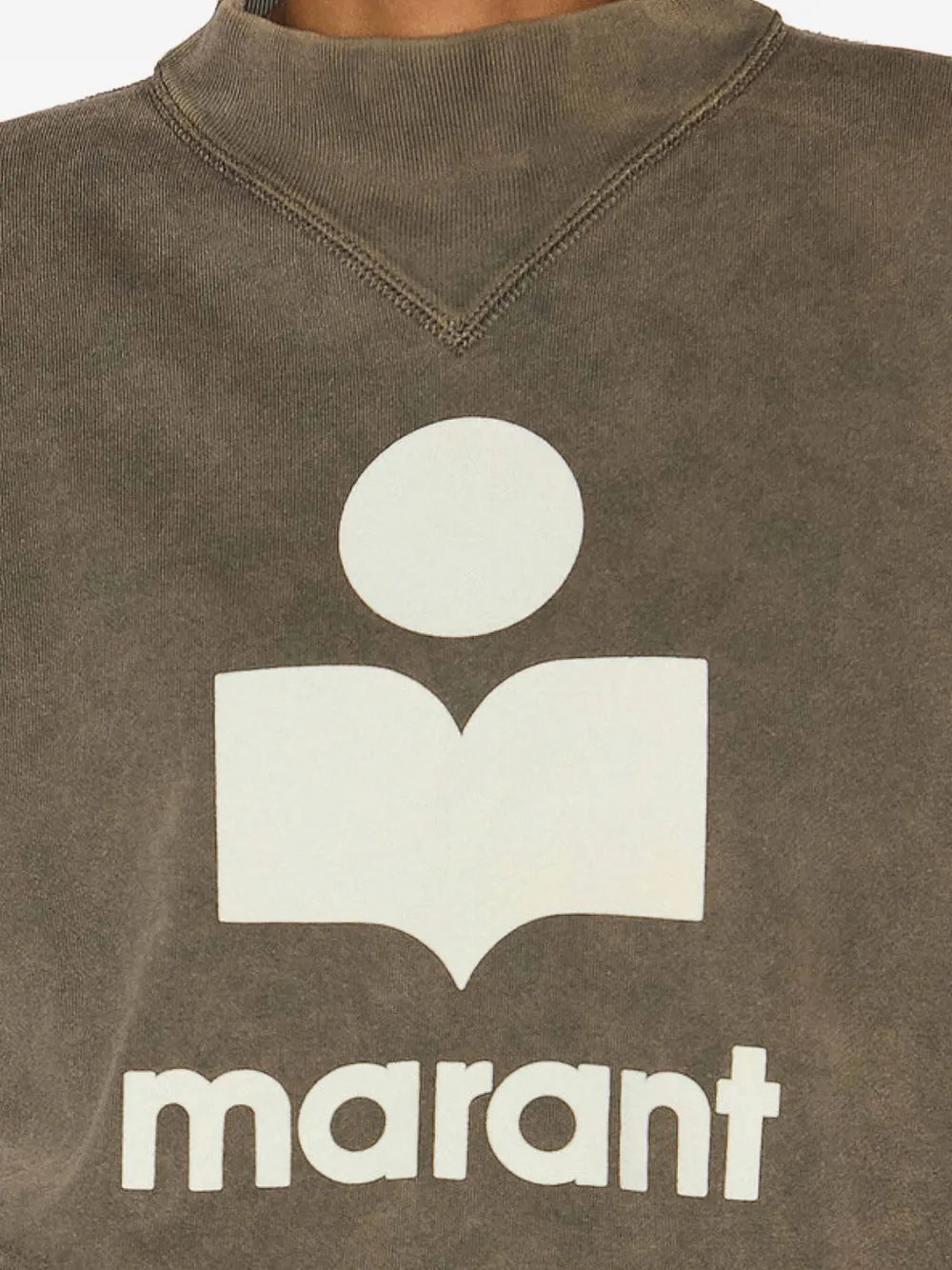 Isabel Marant Logo-print Mock-neck Sweatshirt In Green