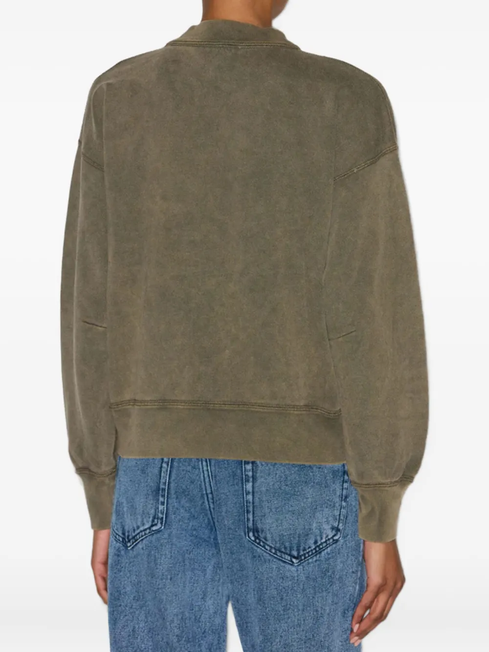 Isabel Marant Logo-print Mock-neck Sweatshirt In Green