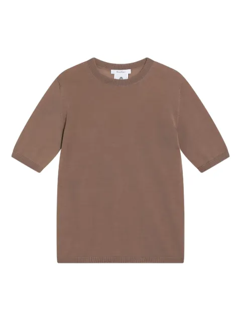 Max Mara playera manga corta de lana con cuello redondo