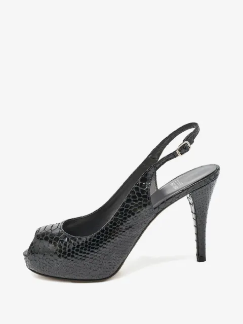 Stuart Weitzman python-embossed leather pumps