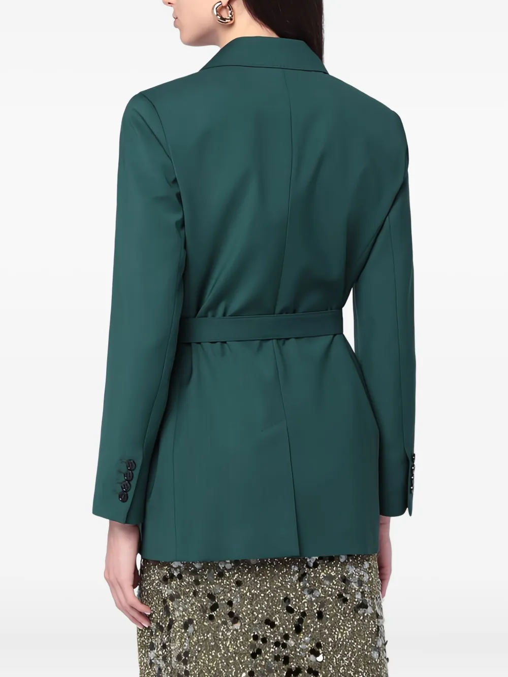 Max Mara Blazer met ceintuur Groen