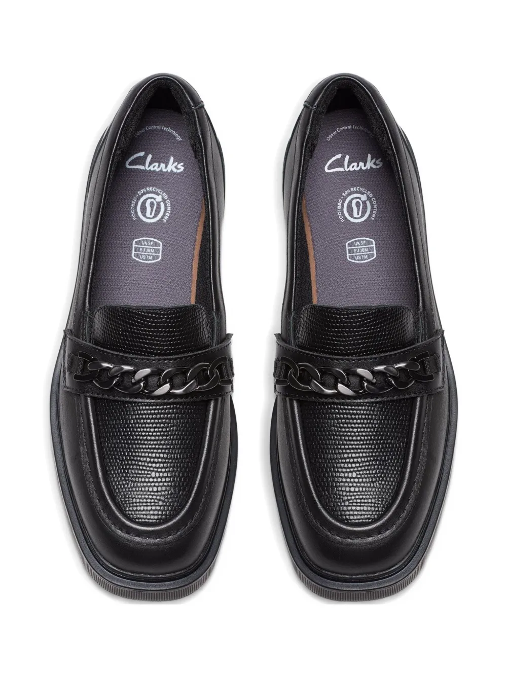 Clarks Kids chain-embellished loafers Black