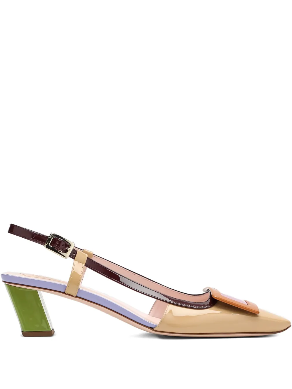 Roger Vivier 45mm Belle Vivier slingback block-heel pumps | Neutrals | Image 1