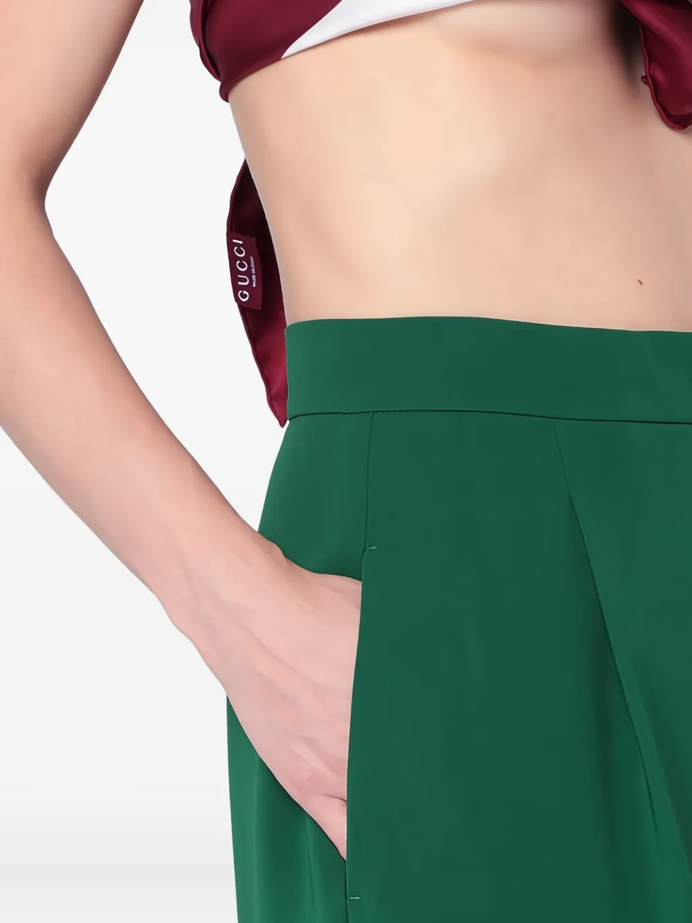 Max Mara Broek met geplooide voorkant Groen