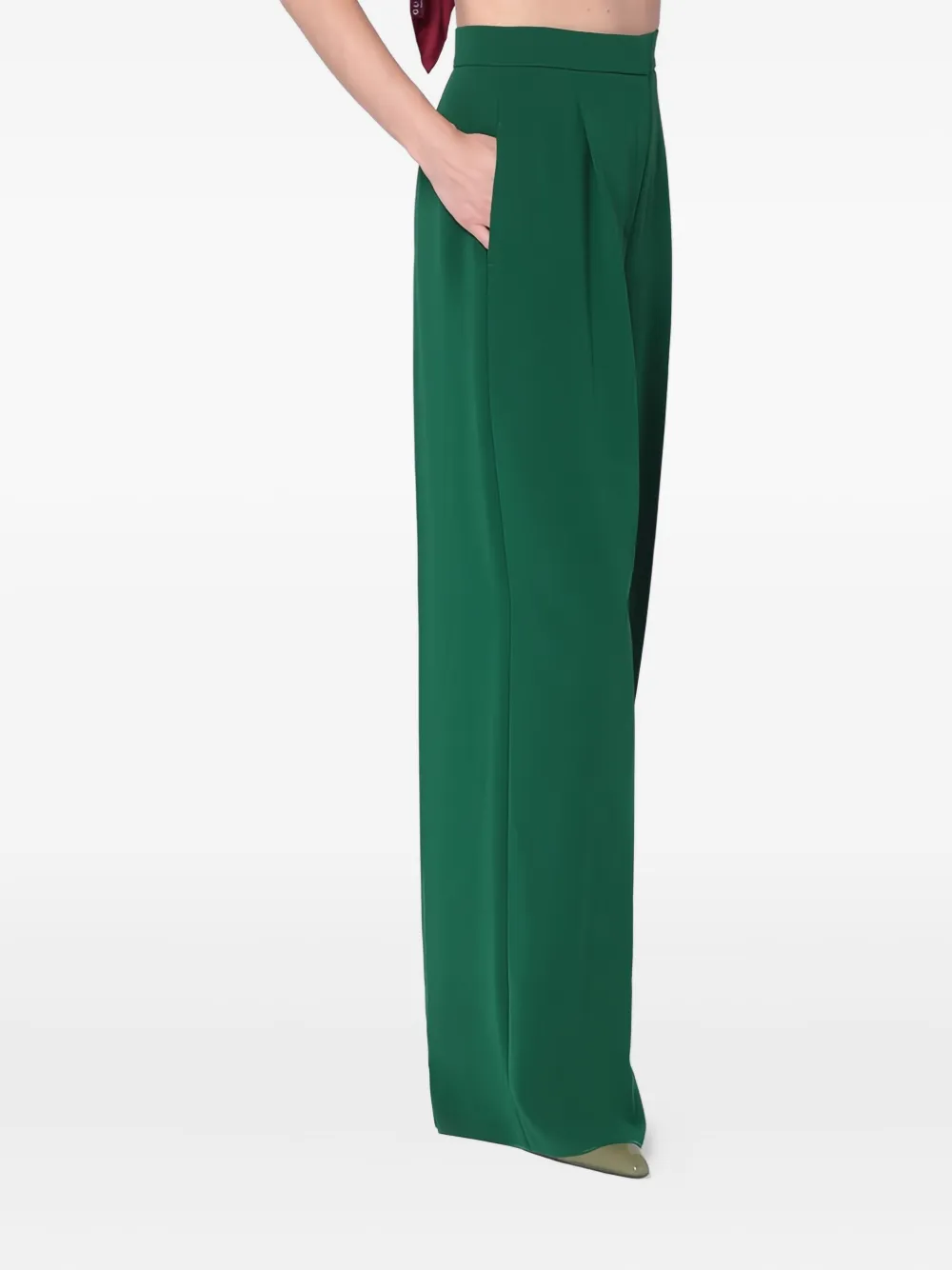 Max Mara Broek met geplooide voorkant Groen