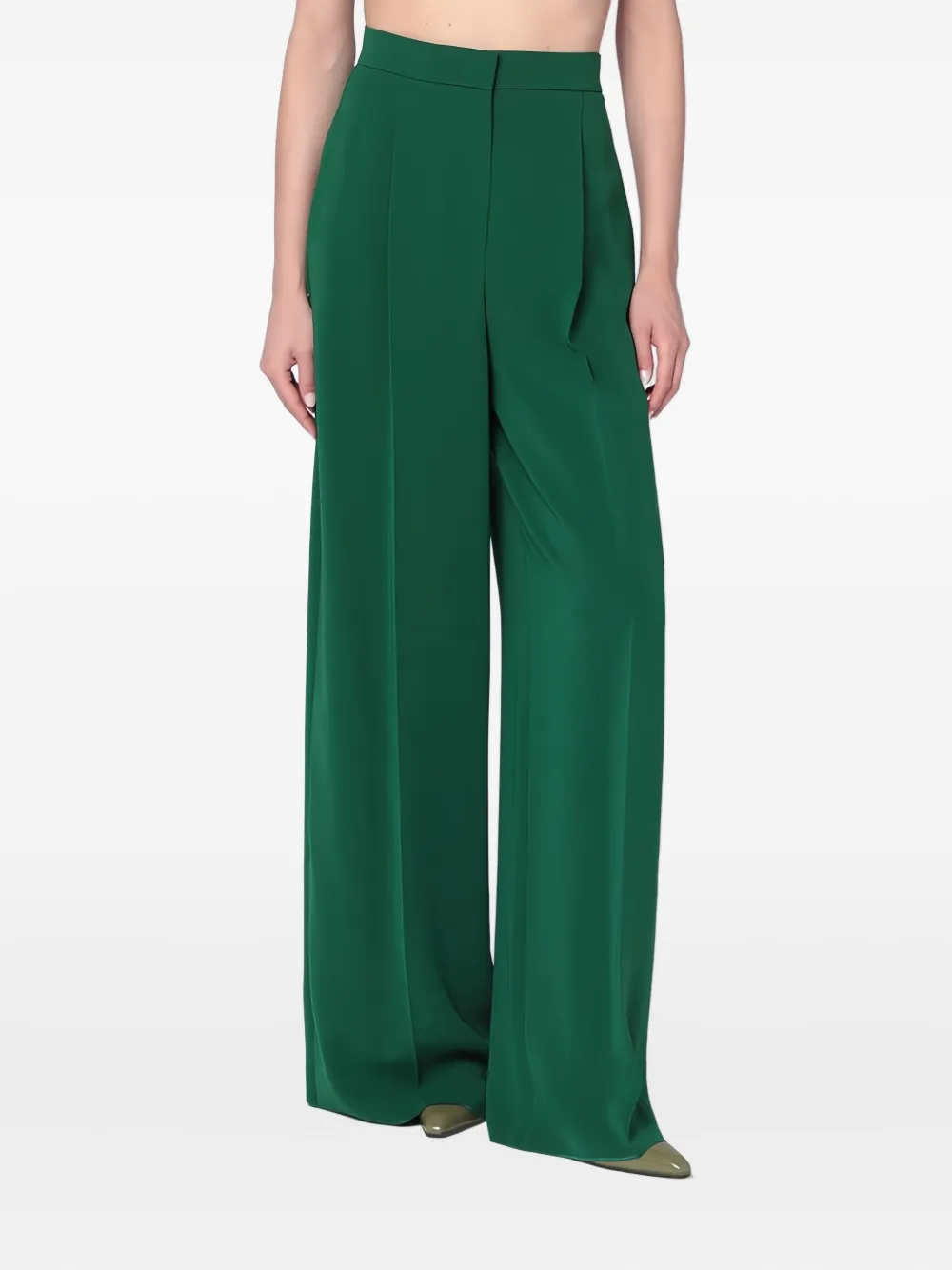 Max Mara Broek met geplooide voorkant Groen