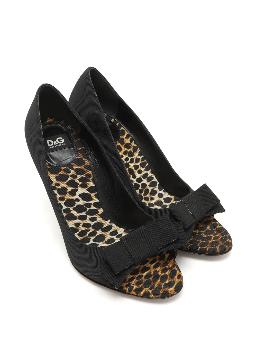 D&G Vintage 105 mm pumps met open neus en strikdetail - Zwart