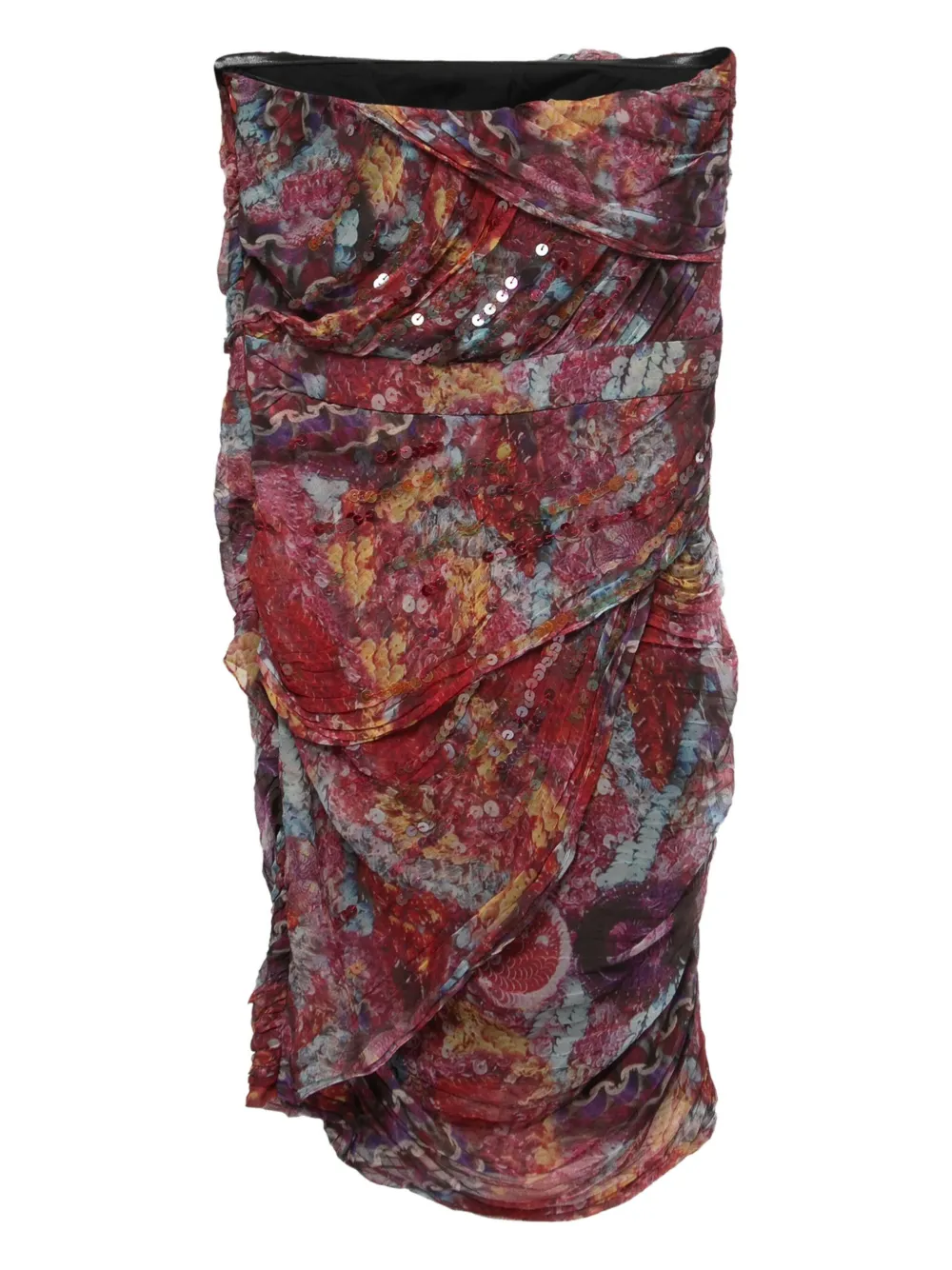 Diane Von Furstenberg Vintage Zijden jurk met pailletten - Rood