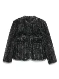 Simone Rocha fringed tweed jacket - Black