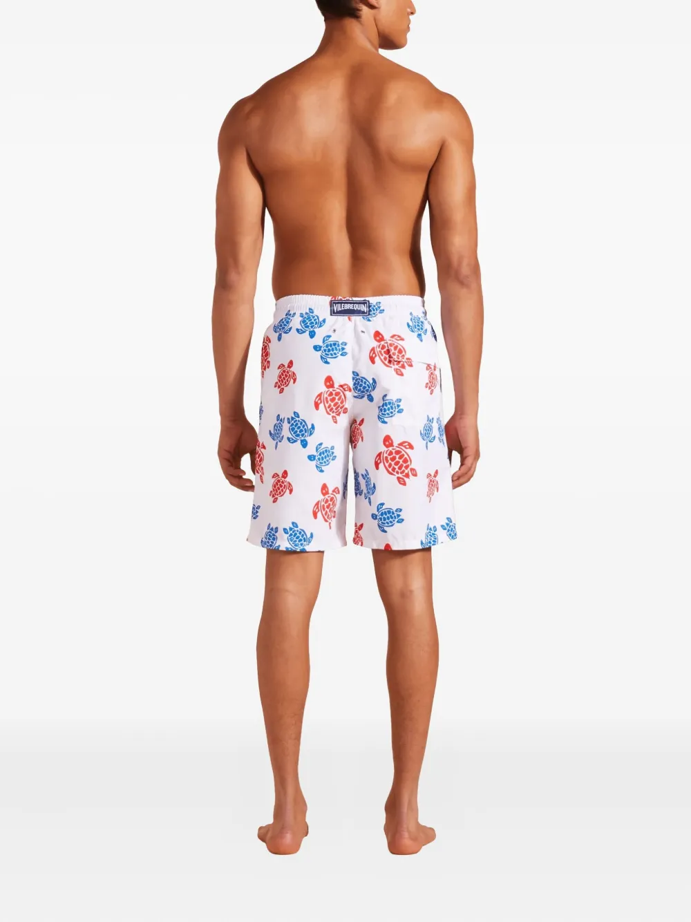 Vilebrequin Zwembroek met elastische taille en schildpadprint Wit