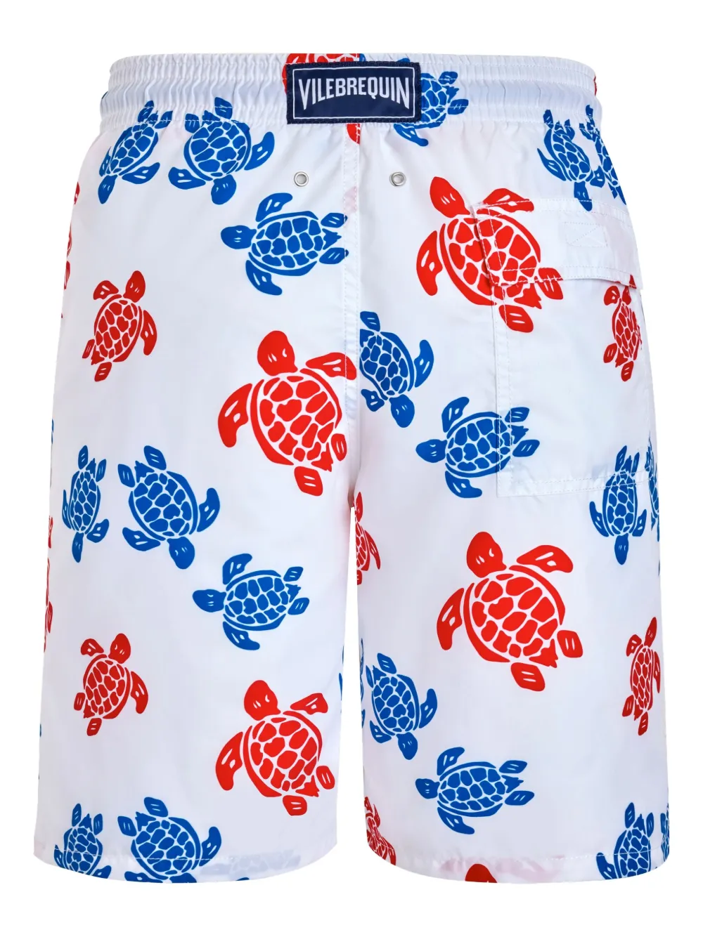 Vilebrequin Zwembroek met elastische taille en schildpadprint Wit