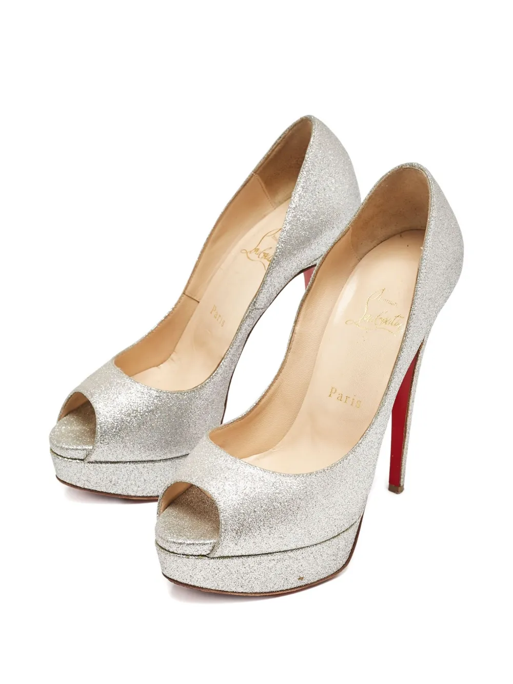 Christian Louboutin Pre-Owned 145 mm Lady Peep pumps - Metallic