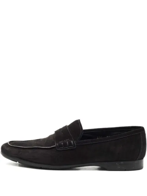 Prada Pre-Owned suede penny-strap loafers