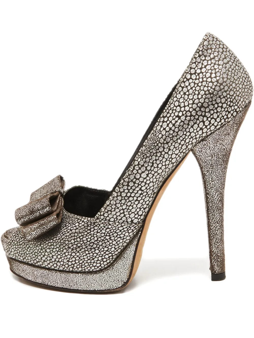 Fendi Pre-Owned Pumps mit Brokat-Schleife 140mm - Silber