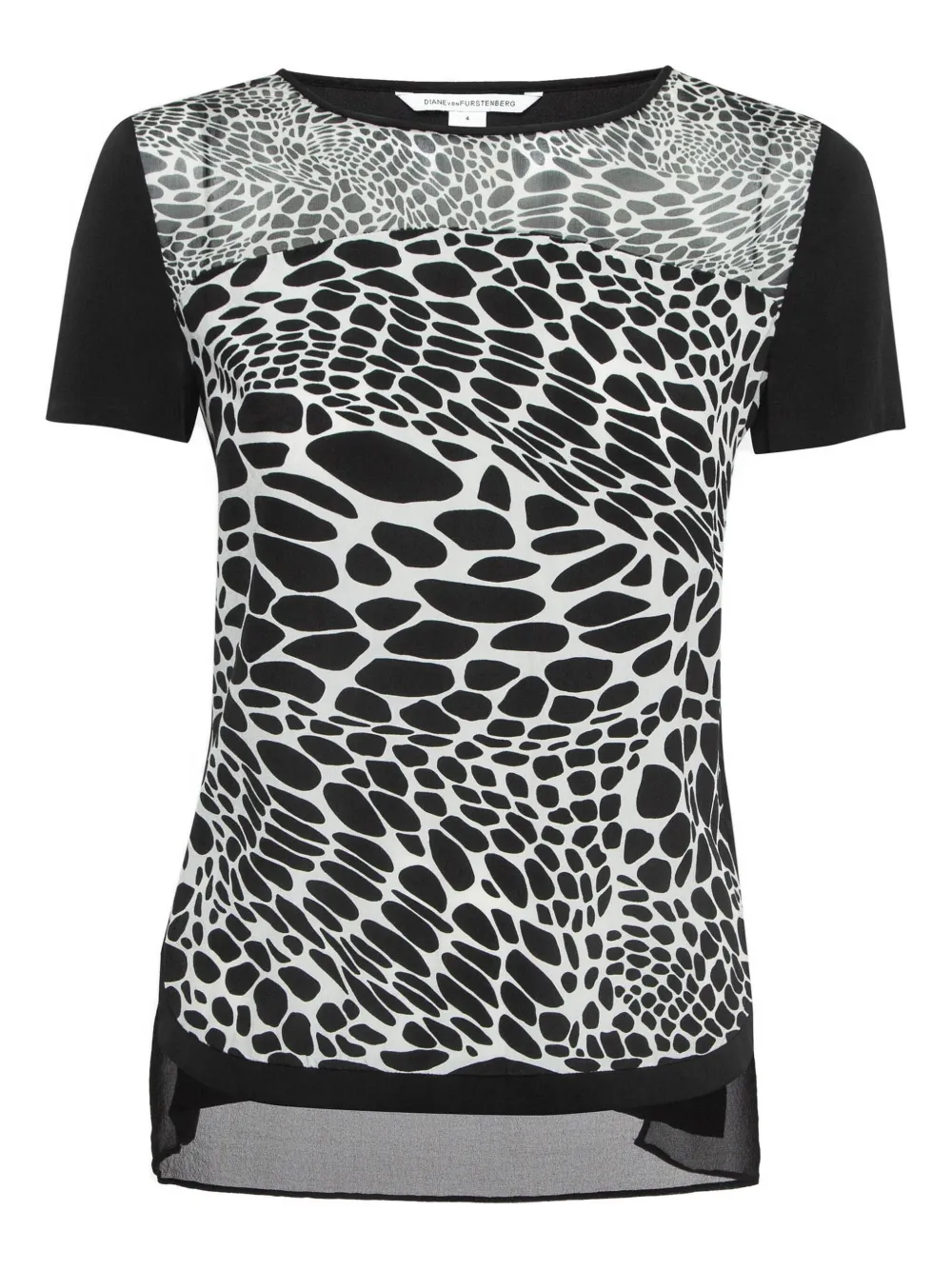Diane Von Furstenberg Vintage graphic-print silk T-shirt | Black | Image 1