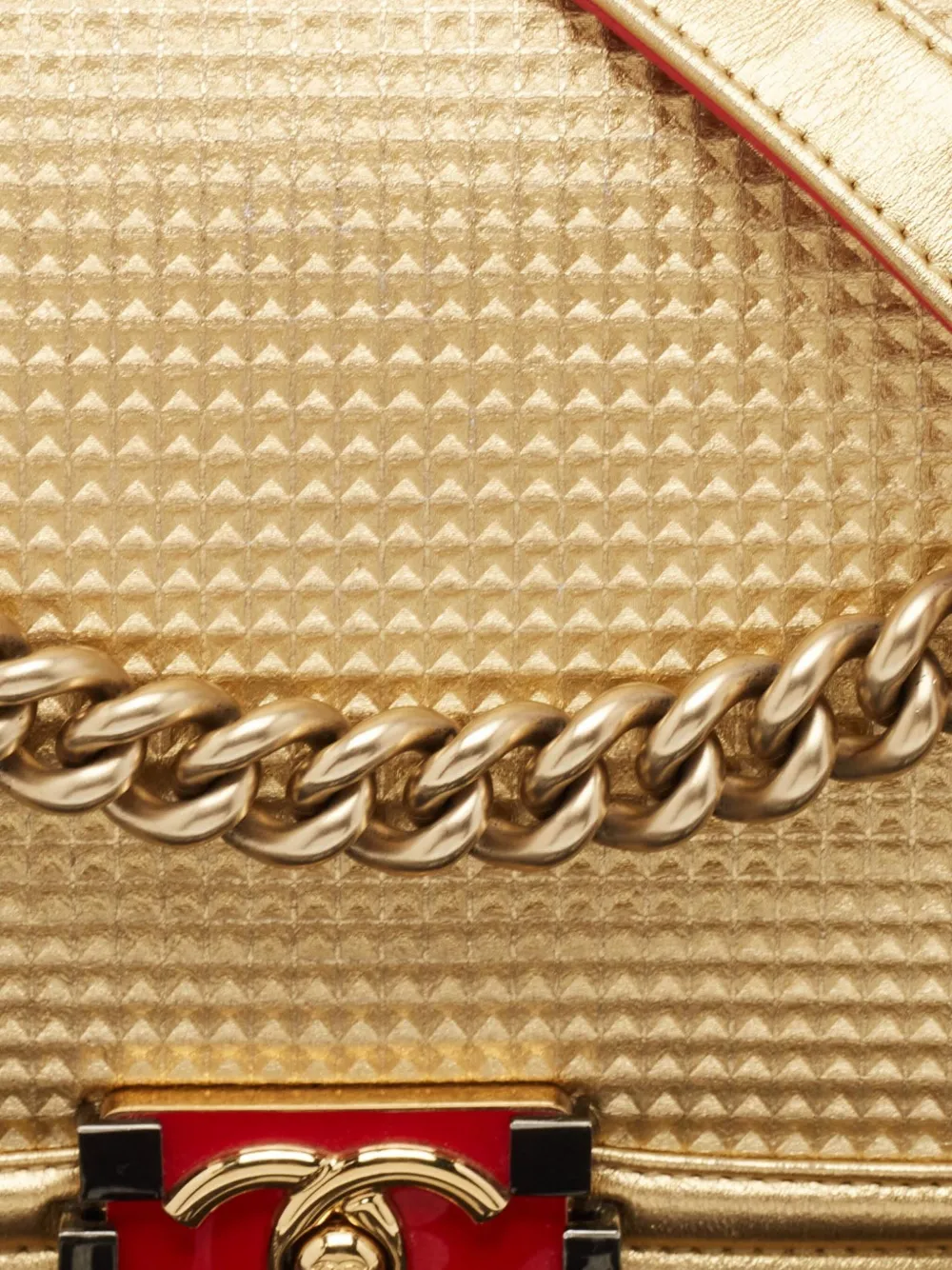 Pre-owned Chanel Boy  Shoulder Bag In Gold