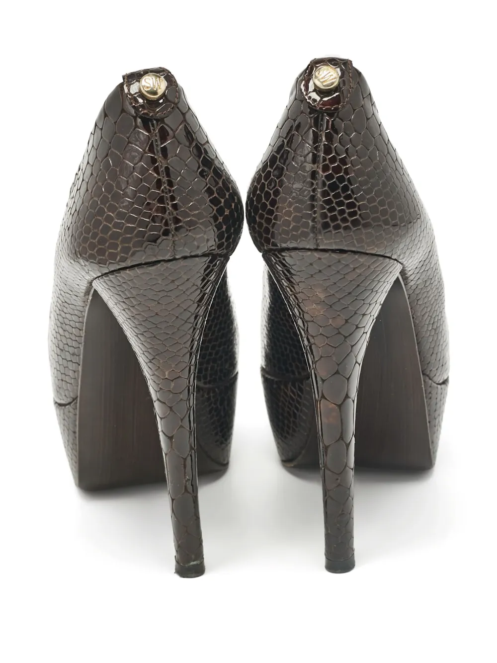 Stuart Weitzman 130 mm leren pumps met hak - Bruin