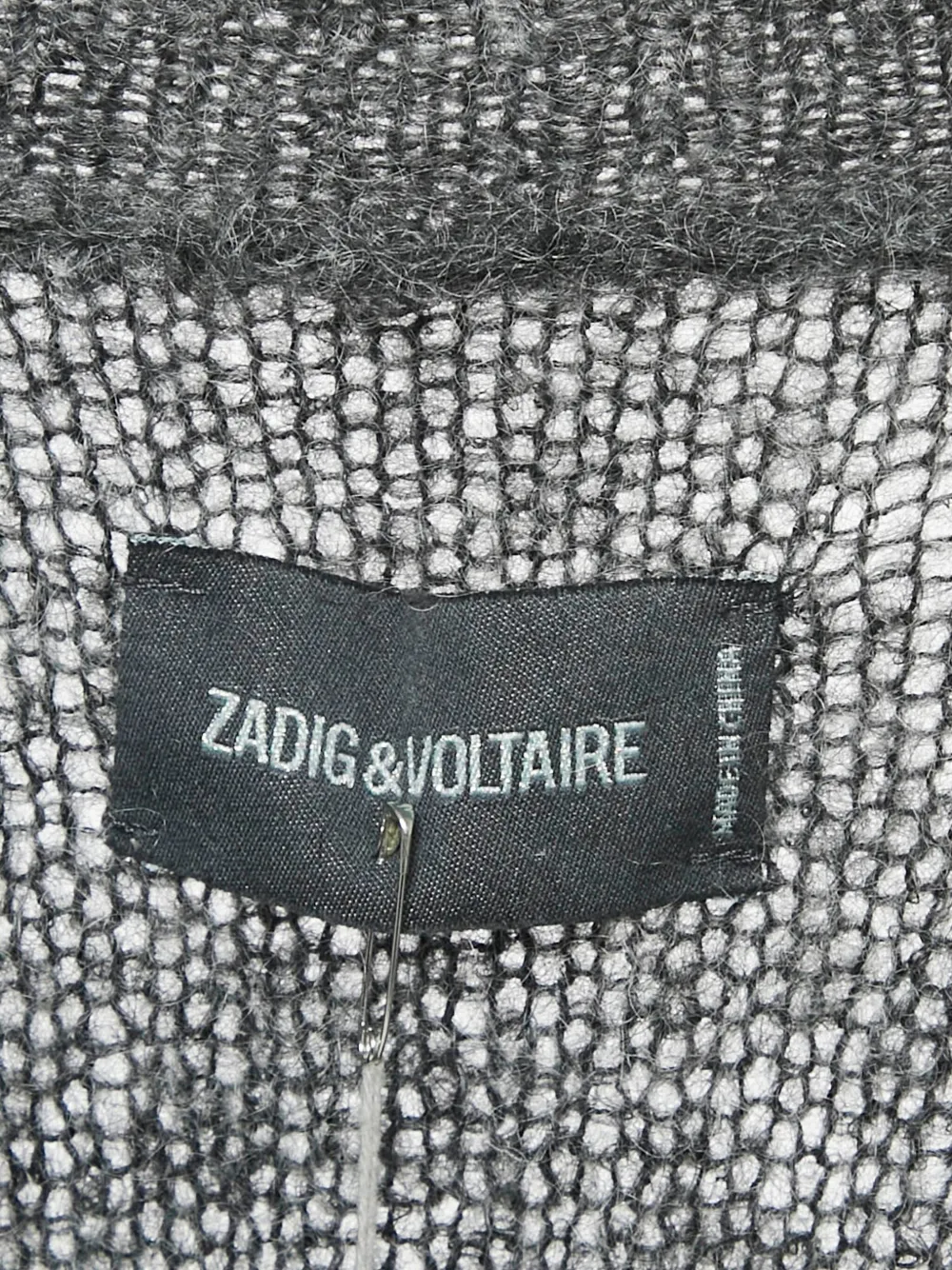 Pre-owned Zadig & Voltaire Belted Button-down Cardigan In Gray
