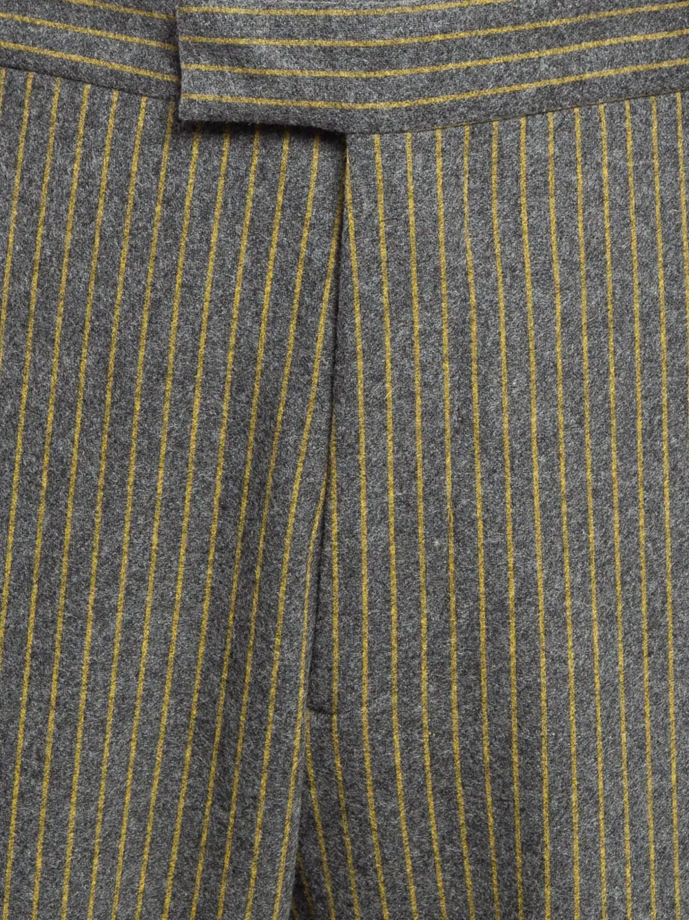 Pre-owned Etro Pinstripe Wool-blend Trousers In Gray