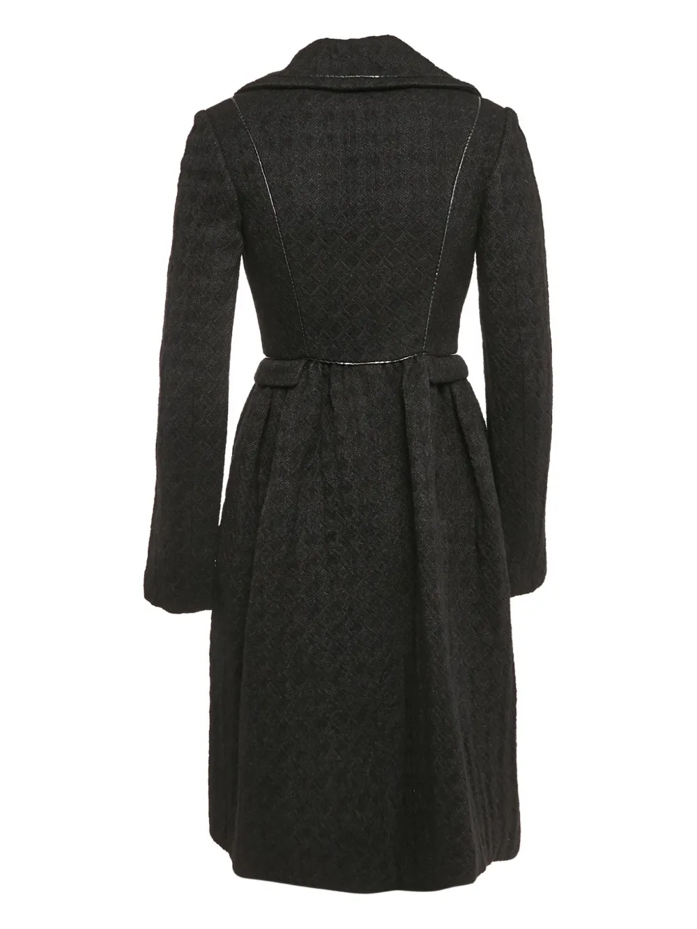 Bottega Veneta Pre-Owned jacquard leather detail coat | Image 2