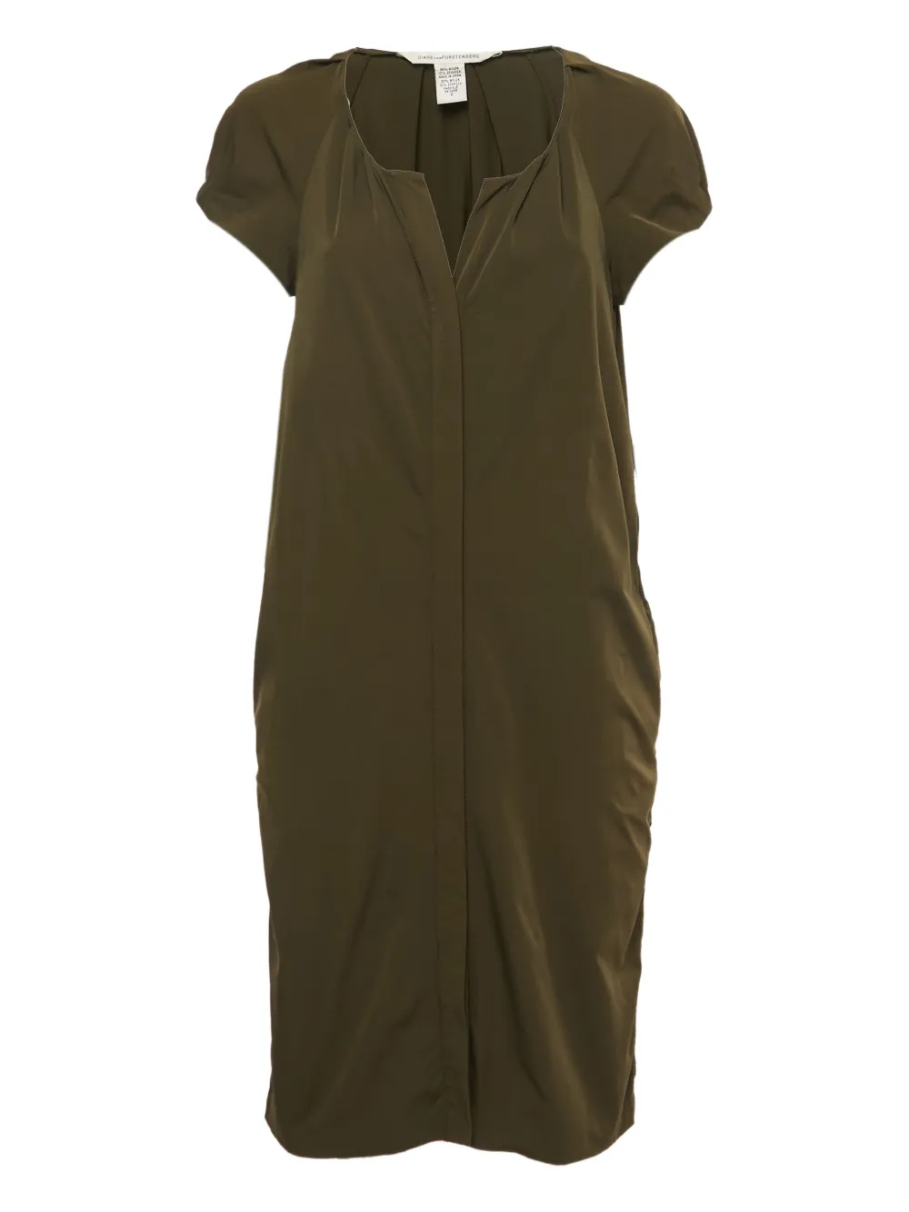 Diane Von Furstenberg Vintage short-sleeves pleated-detailing dress | Green | Image 1