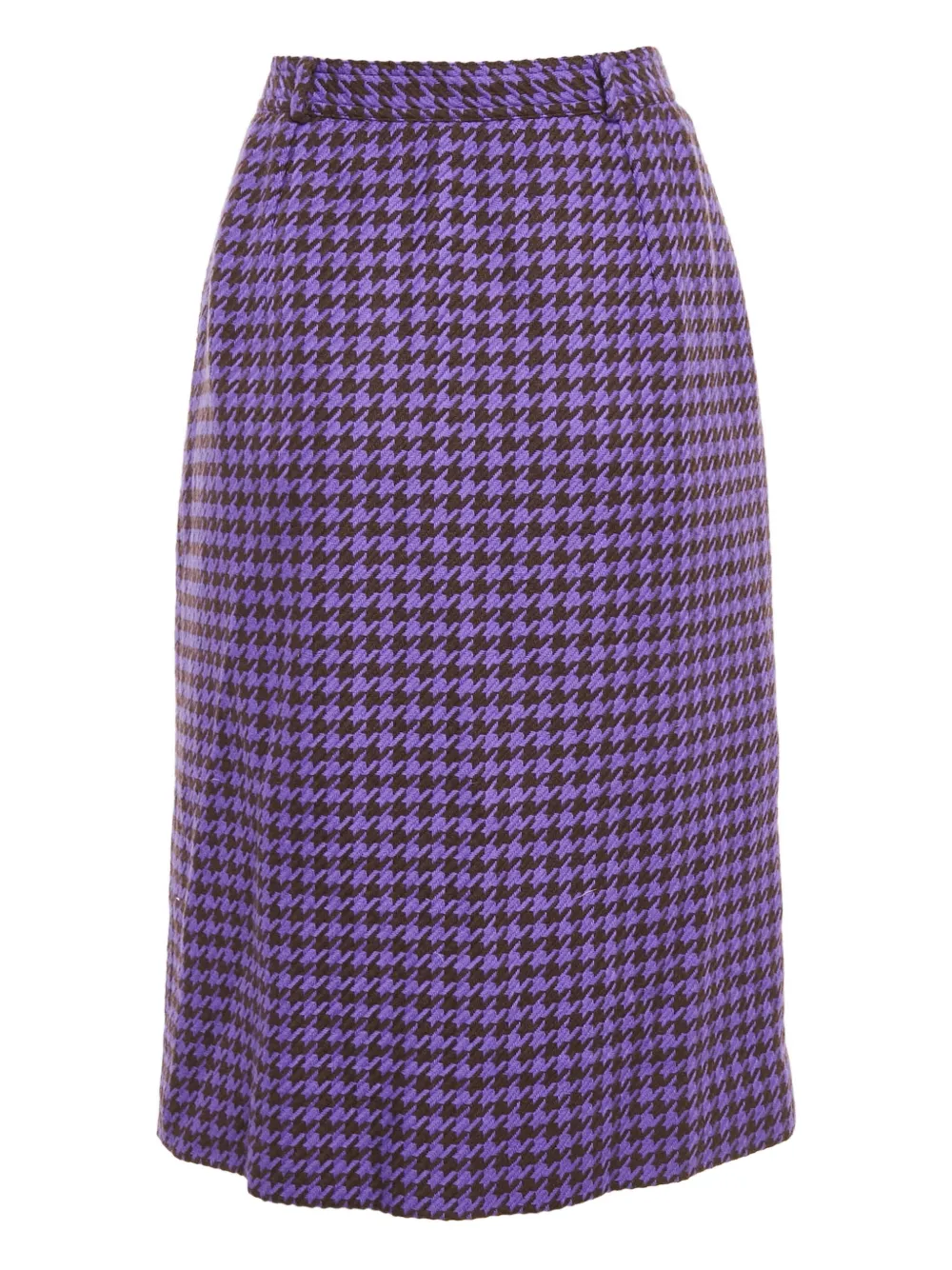Pre-owned Valentino Houndstooth-pattern Skirt In Purple