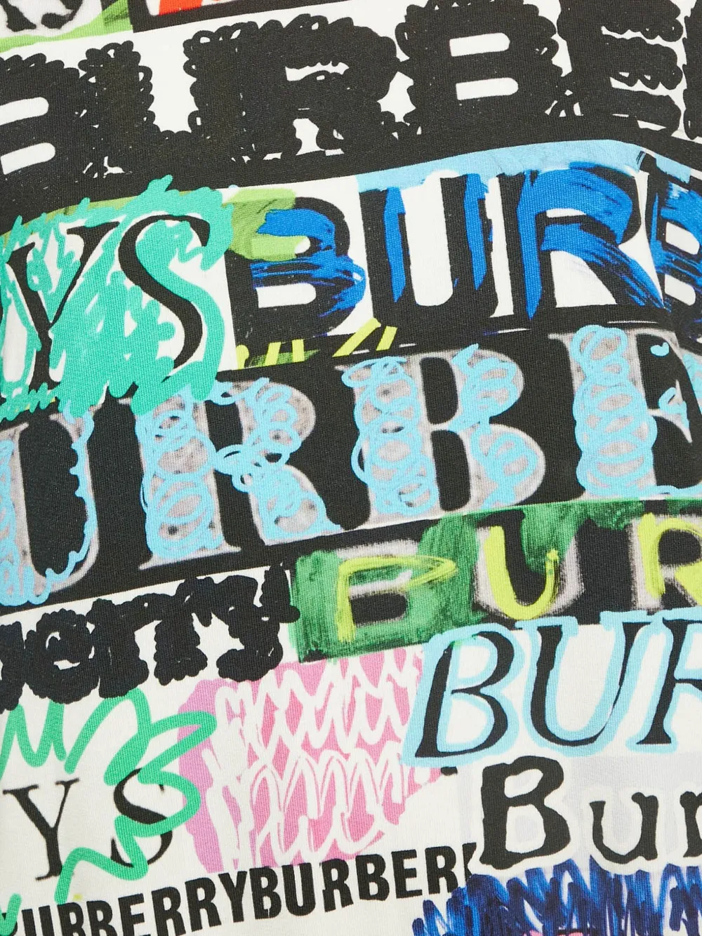 Pre-owned Burberry 2024 Graffiti Print Sweatshirt In Green