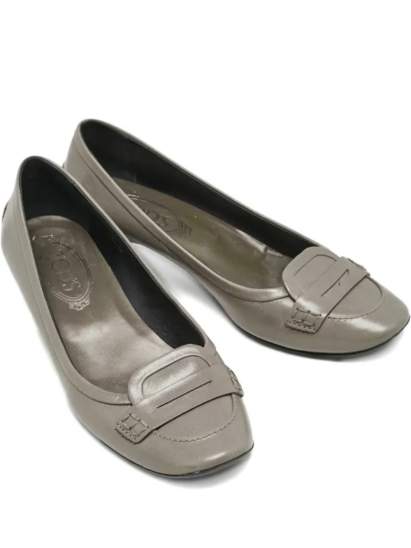 Tod's Vintage バックル レザーシューズ | グリーン | FARFETCH JP