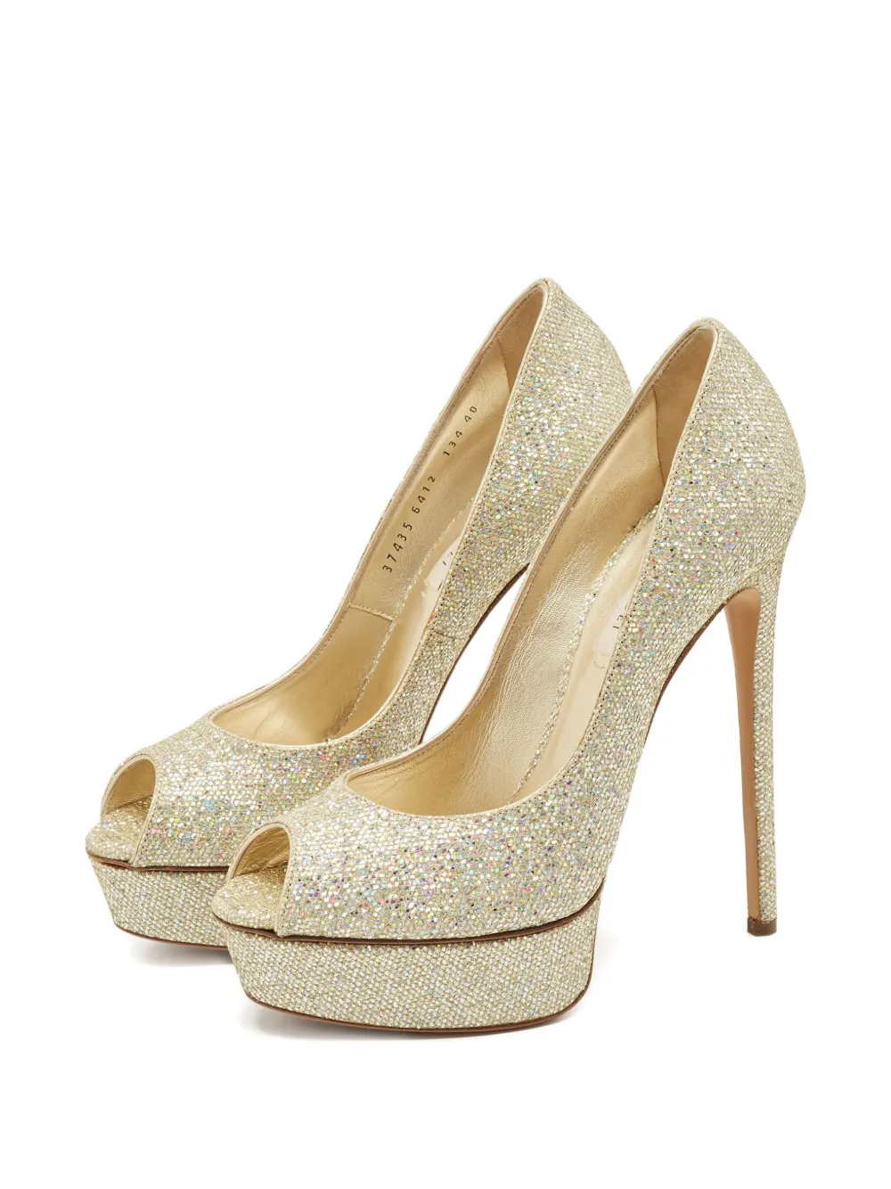 Casadei Vintage 2024 155 mm pumps met glitters - Goud