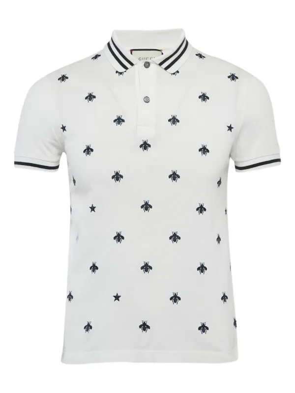 Gucci Pre-Owned Playera Tipo Polo Con Abeja Estampada Blanco