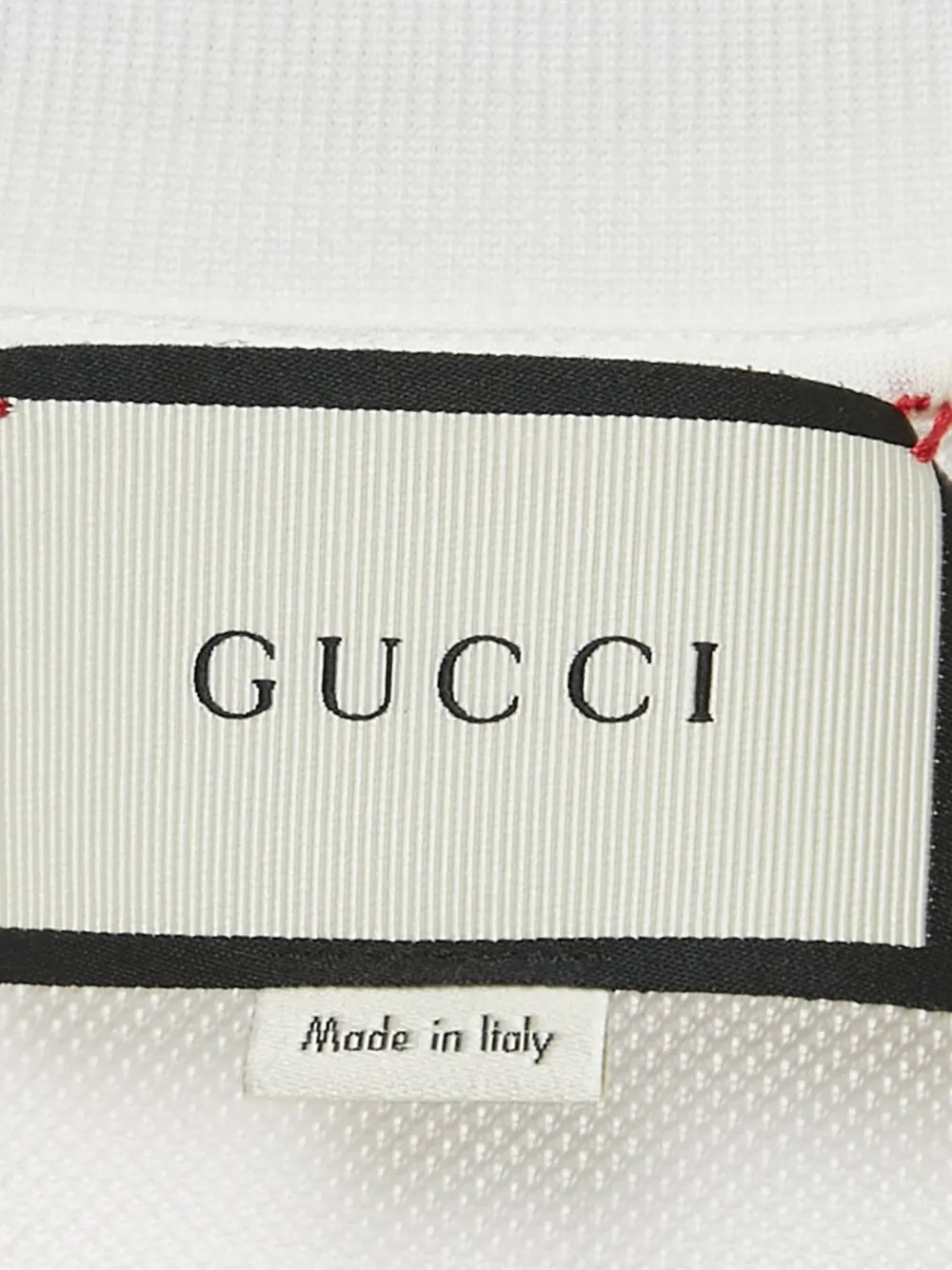Pre-owned Gucci Bee-pattern Polo Shirt In White