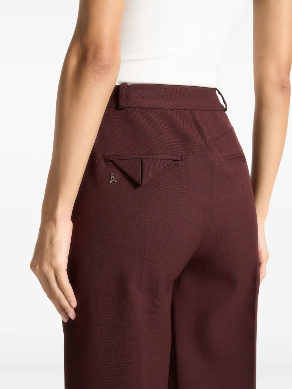 Manière De Voir Julie Pleated Eiffel-plaque Trousers In Brown