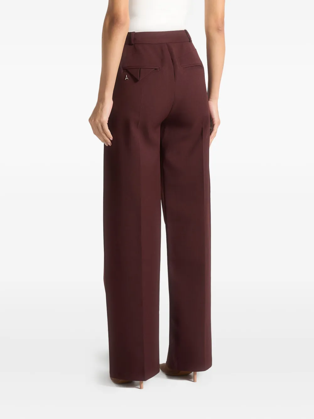 Manière De Voir Julie Pleated Eiffel-plaque Trousers In Brown