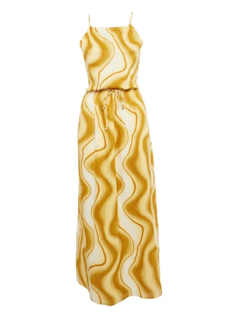 Faithfull the Brand wave-print linen dress