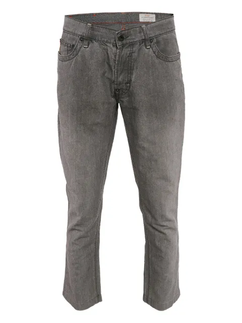 BOSS leather patch trousers