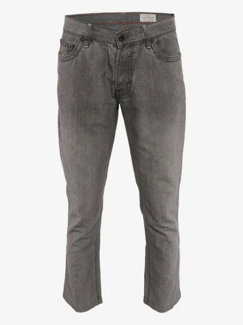 BOSS leather patch trousers