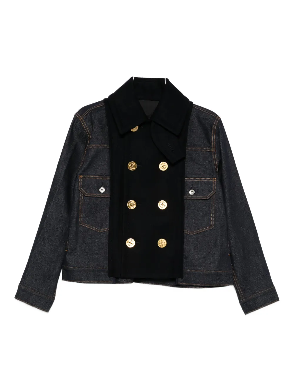 Sacai X Levi's® Double-breasted Denim Jacket In Black