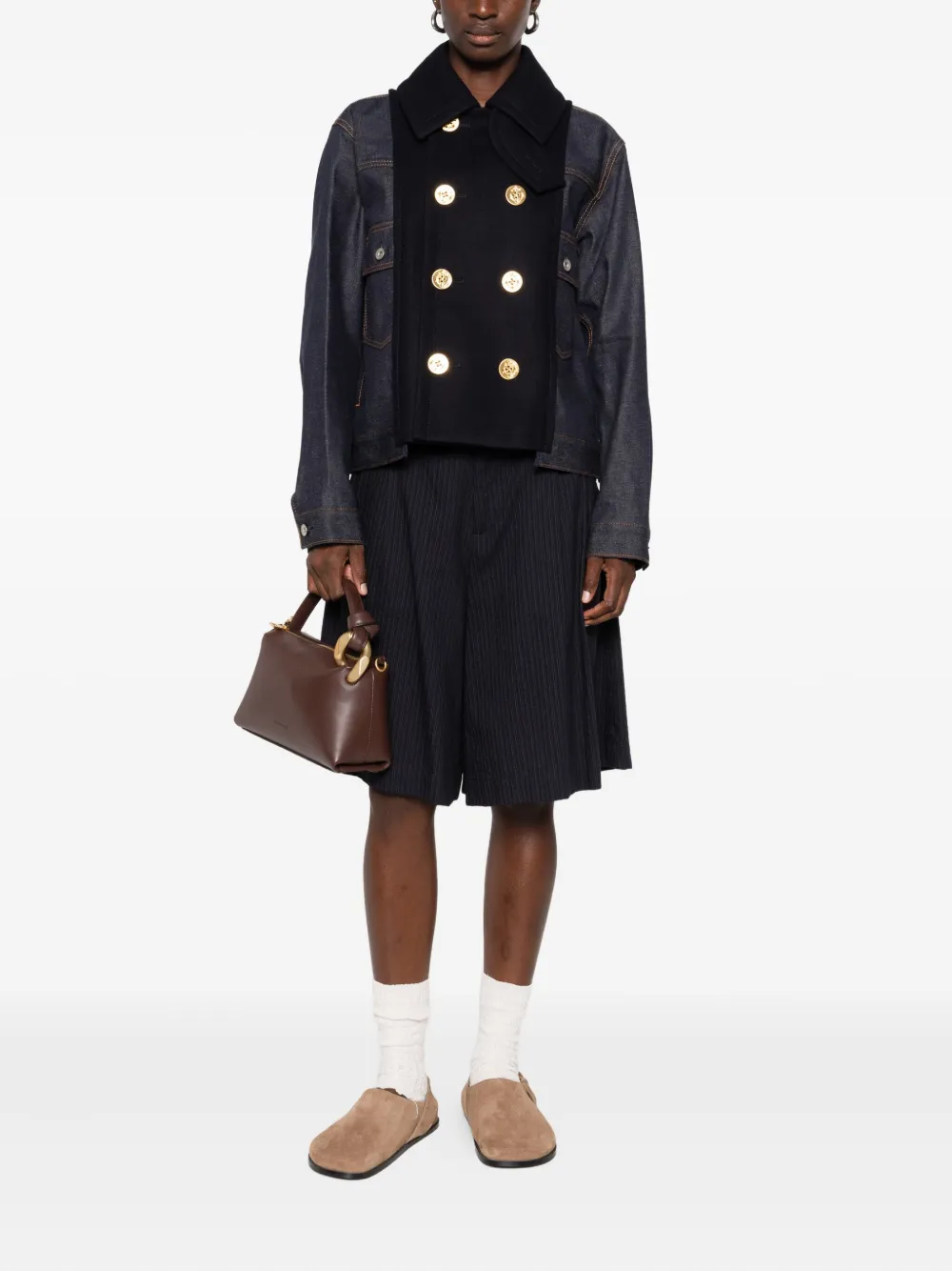 sacai x Levi's denim jack met dubbele rij knopen Blauw